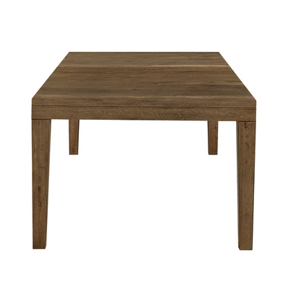 Brown Finish 5pc Dining Set Large Table and Upholstered Chairs Self-Storing