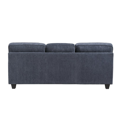 Blue 3 Seat Chenille Sofa - Contemporary Sofa