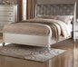 Silver Faux Leather Tufted Headboard 1pc Eastern King Size Bed Bedroom Furniture Luxurious Look Bedframe