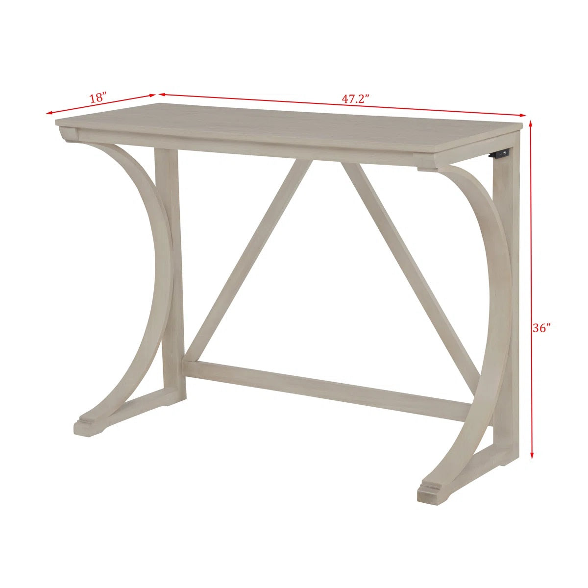 Antique White Acacia Wood Breakfast Nook Set with Stools