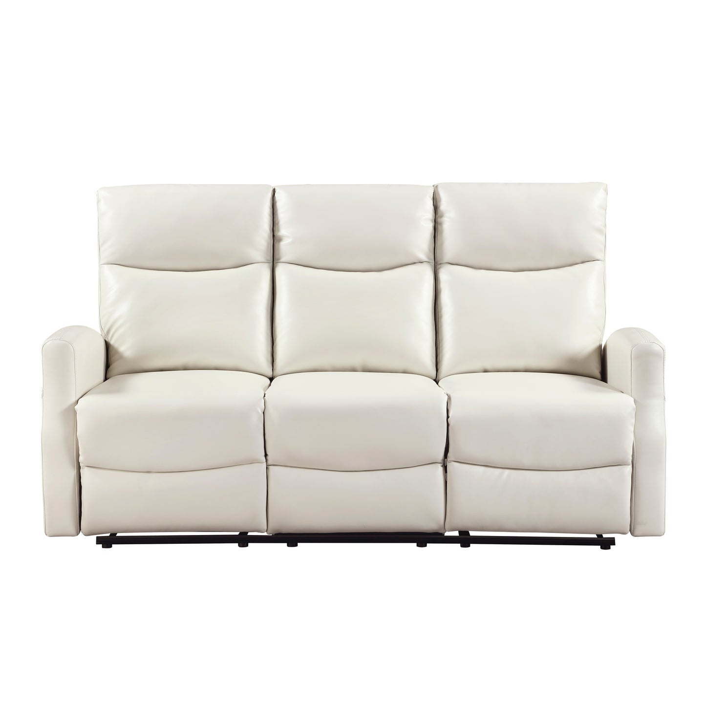 Contemporary Beige Double Reclining Sofa - Plywood Frame