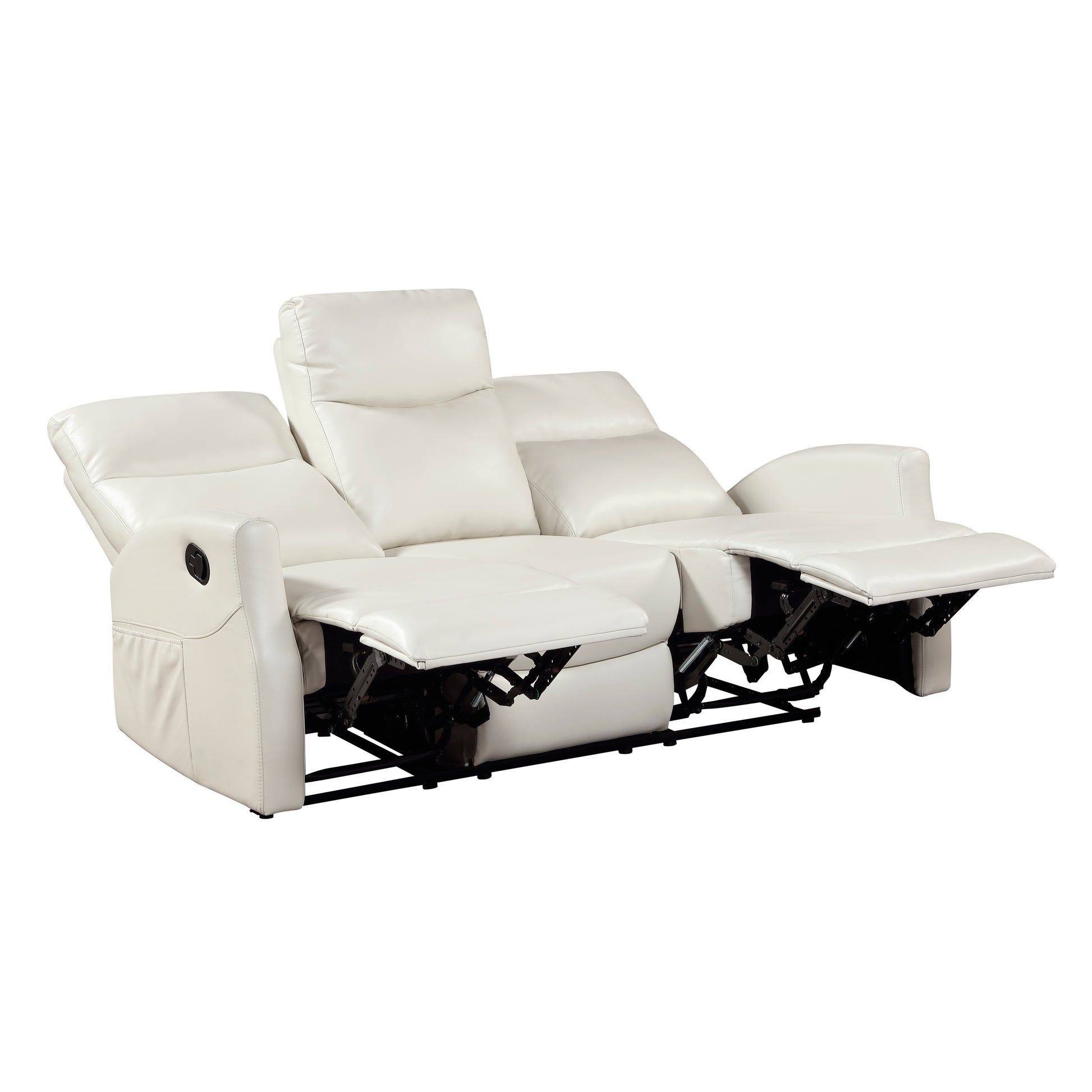 Contemporary Beige Double Reclining Sofa - Plywood Frame