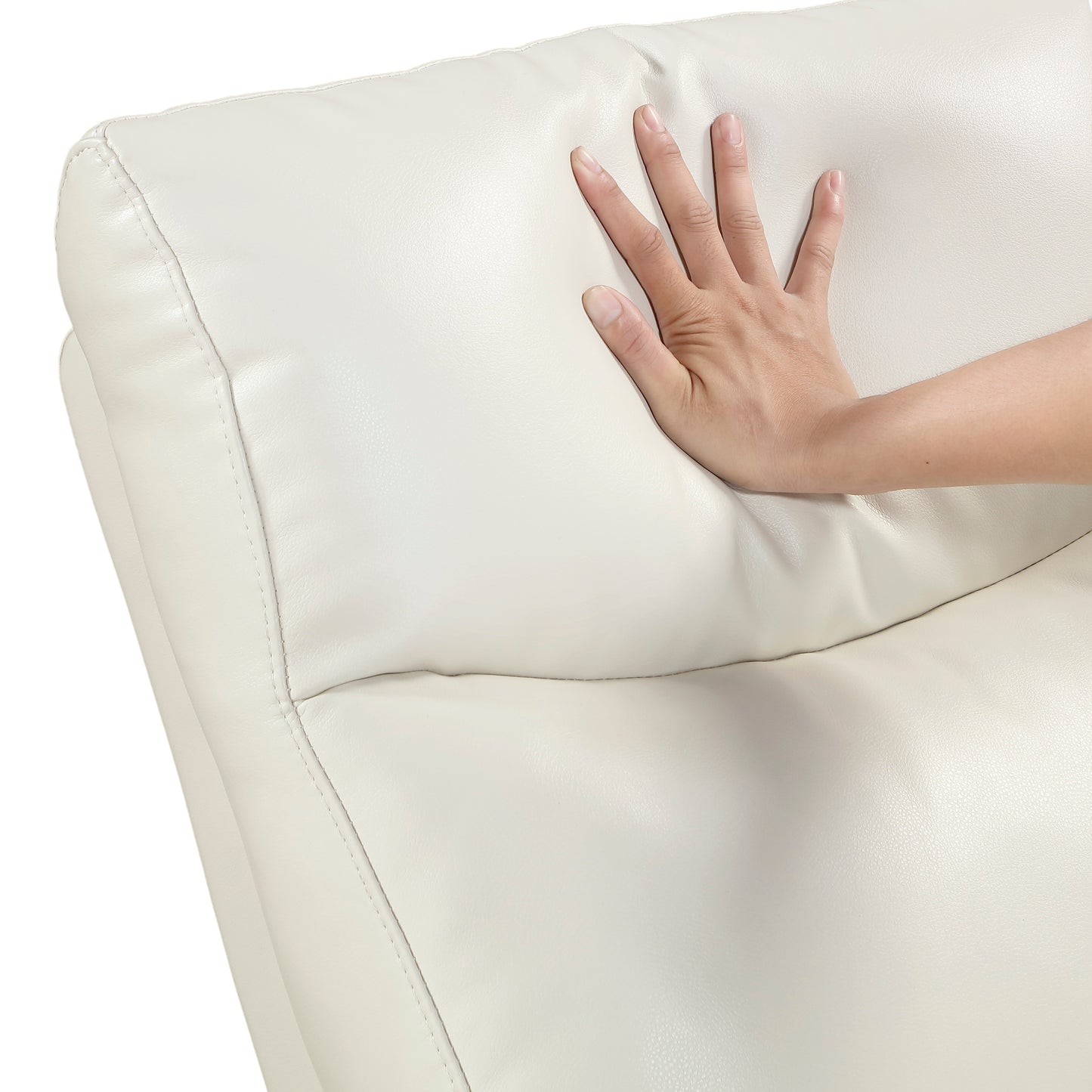 Contemporary Beige Double Reclining Sofa - Plywood Frame