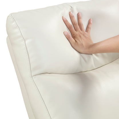 Contemporary Beige Double Reclining Sofa - Plywood Frame