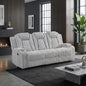 Light Gray Double Reclining Sofa with Cup Holders Ultra Comfort Premium Corduroy Upholstery Living Room Furniture 1pc