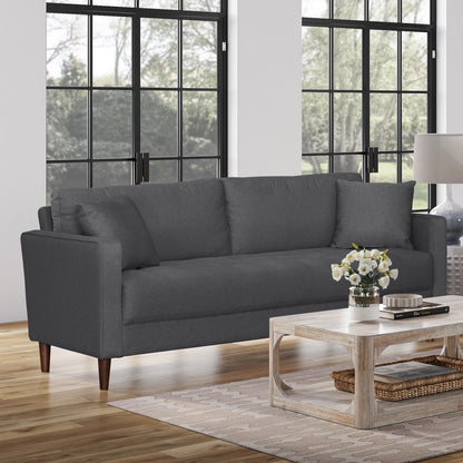 Contemporary Gray Sofa - 2 Seat Plush Comfort for Living Room