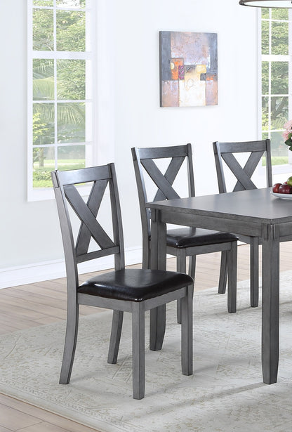 Gray Birch Rectangular Dining Table Set with Bench