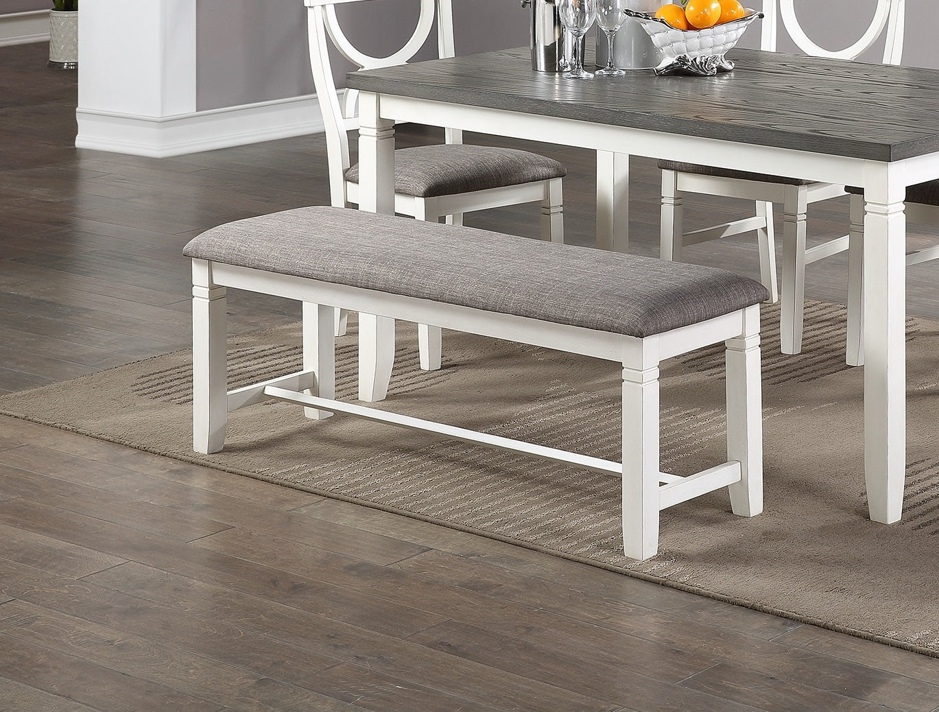 Modern White Rubberwood Dining Set for Dining Room