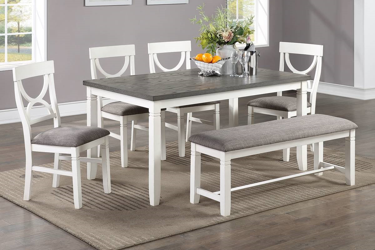 Modern White Rubberwood Dining Set for Dining Room