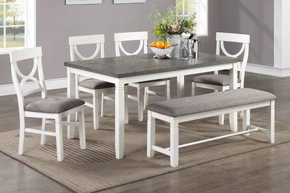 Modern White Rubberwood Dining Set for Dining Room