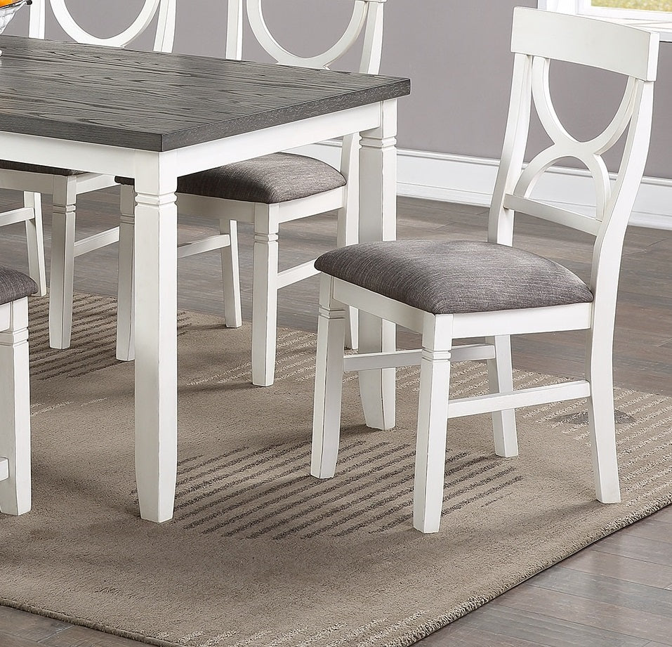 Modern White Rubberwood Dining Set for Dining Room