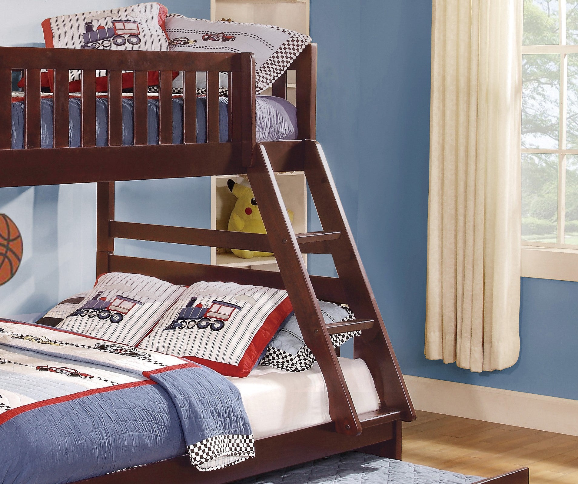 Wooden Bunk Bed with Trundle Storage for Bedroom