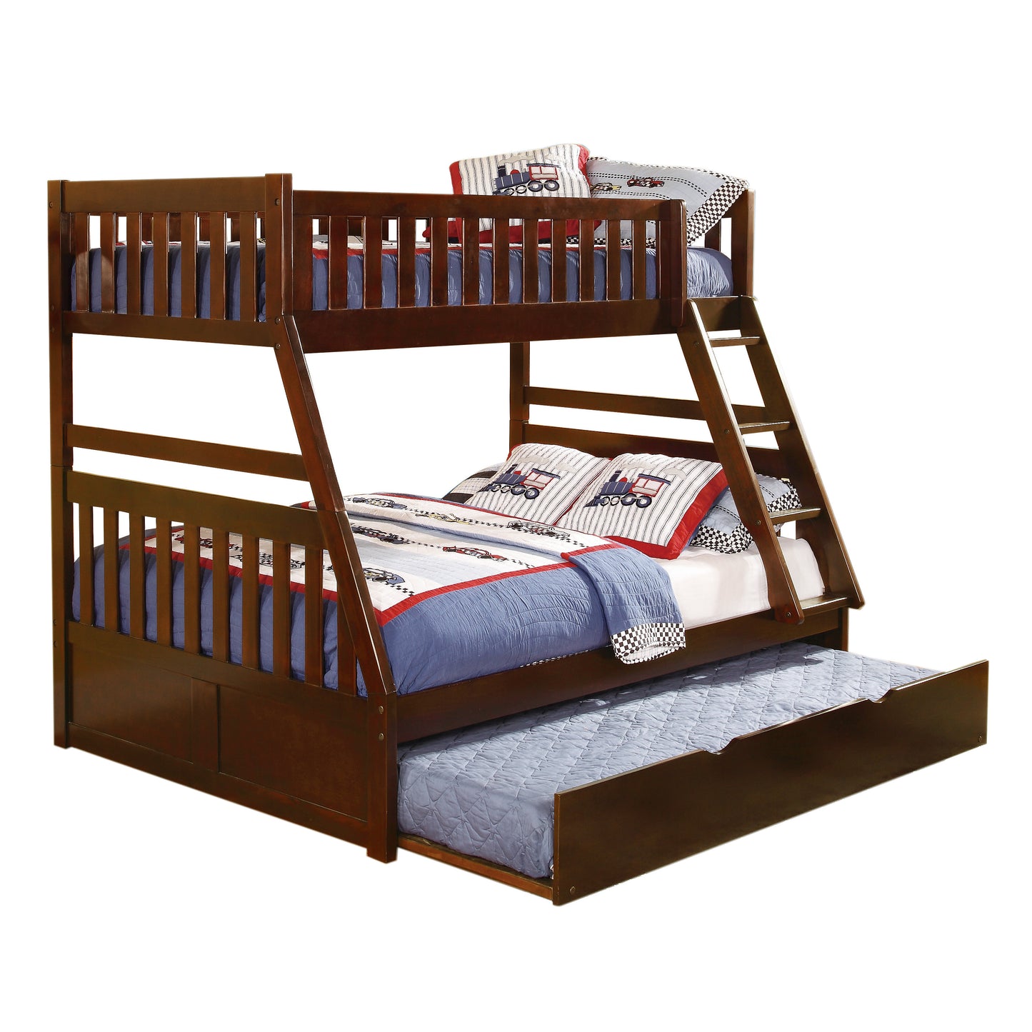 Wooden Bunk Bed with Trundle Storage for Bedroom