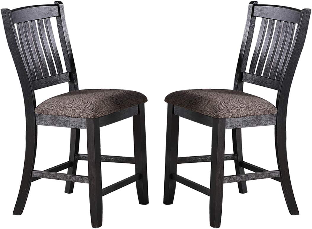 Gray Rubberwood Dining Table Set - 6 Seats for Dining Room
