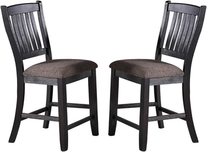 Gray Rubberwood Dining Table Set - 6 Seats for Dining Room