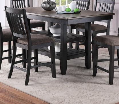 Gray Rubberwood Dining Table Set - 6 Seats for Dining Room