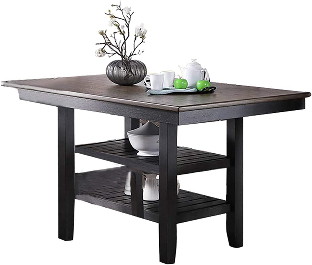 Gray Rubberwood Dining Table Set - 6 Seats for Dining Room