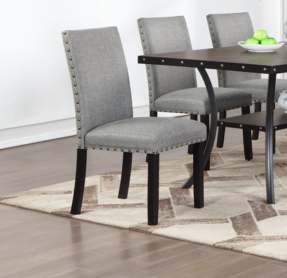 Gray Rectangular Dining Table with 6 Chairs