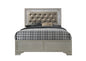 Champagne Crocodile Texture Upholstered Bed Frame - Full Size for Bedroom