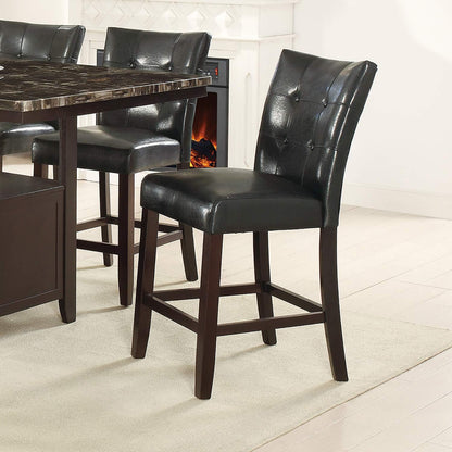 6-Person Dining Table with Bench Set - Black Brown Espresso for Dining Room