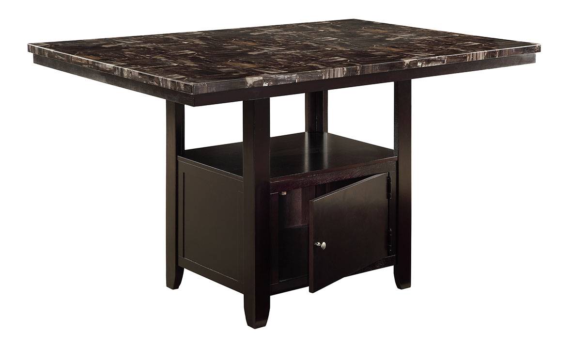 6-Person Dining Table with Bench Set - Black Brown Espresso for Dining Room