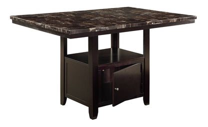 6-Person Dining Table with Bench Set - Black Brown Espresso for Dining Room