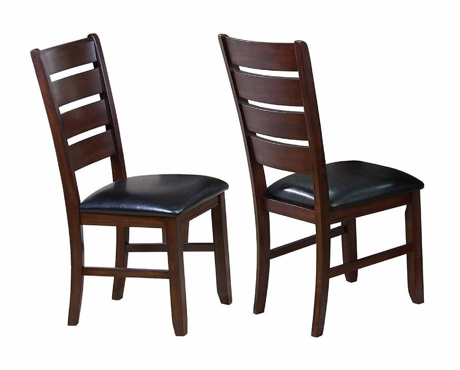 Extendable 6 Seat Dining Set with Leather Look Fabric Chairs