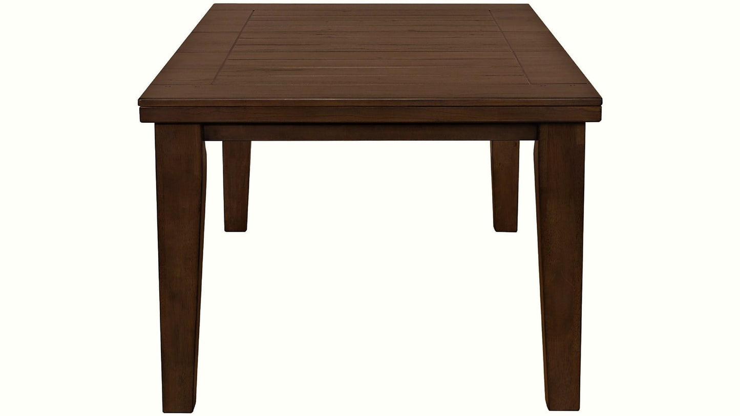 Extendable 6 Seat Dining Set with Leather Look Fabric Chairs