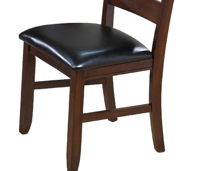Extendable 6 Seat Dining Set with Leather Look Fabric Chairs