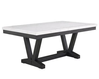 Contemporary Gray Dining Set - Seats 6 Marble Table