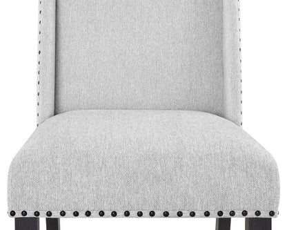 7 Piece Dining Set - Gray Marble Table & Chairs