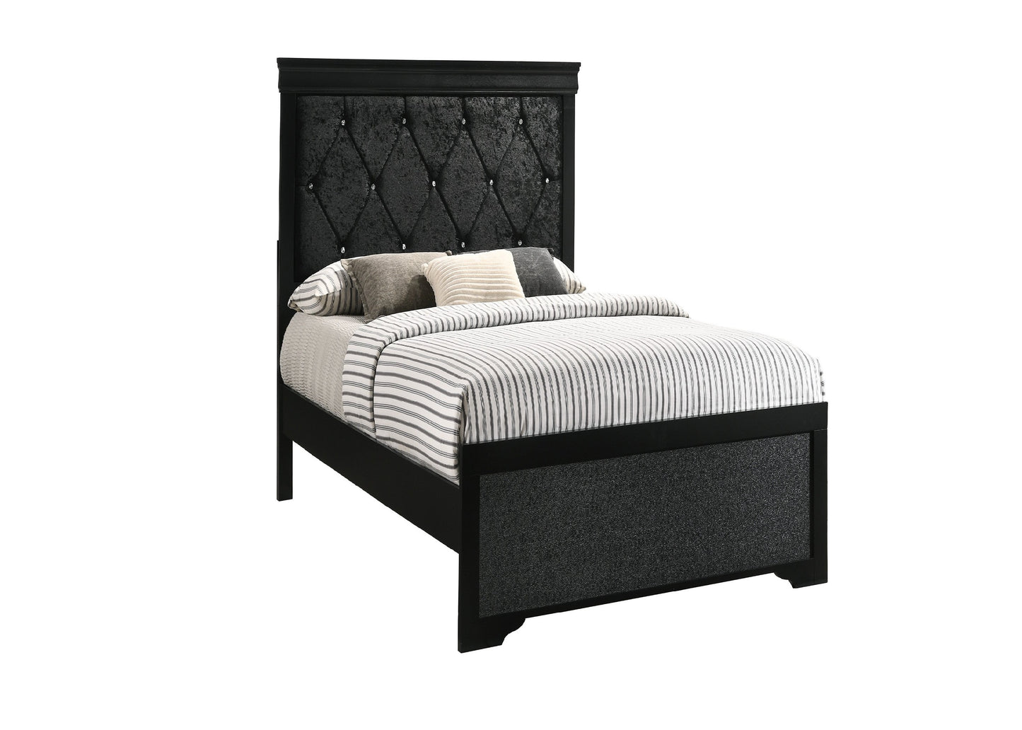 Twin Size Black Wood Bed Frame for Bedrooms