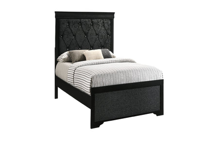 Twin Size Black Wood Bed Frame for Bedrooms