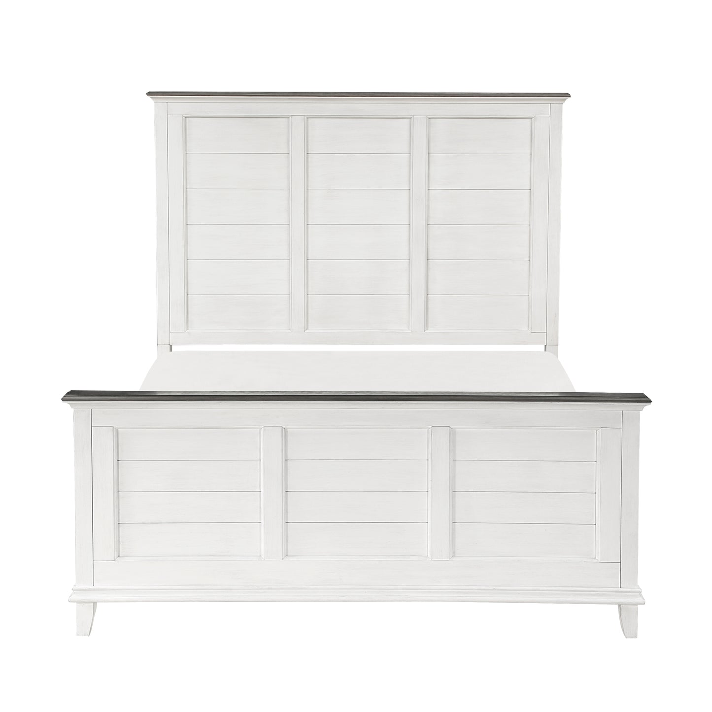 Classic Antique White Finish King Bed Farmhouse Style 1pc Bedroom Furniture Two-Tone Finish