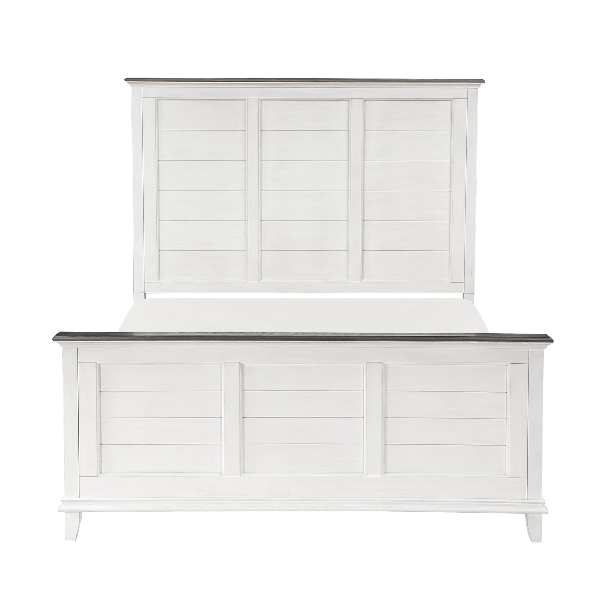 Classic Antique White Finish King Bed Farmhouse Style 1pc Bedroom Furniture Two-Tone Finish