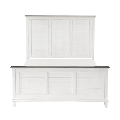Classic Antique White Finish King Bed Farmhouse Style 1pc Bedroom Furniture Two-Tone Finish