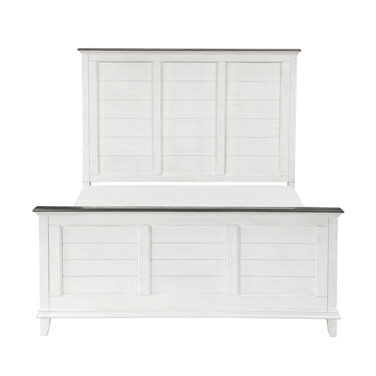 Classic Antique White Finish King Bed Farmhouse Style 1pc Bedroom Furniture Two-Tone Finish