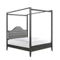 Upholstery Headboard Canopy Queen Bed 1pc Wooden Bedroom Furniture