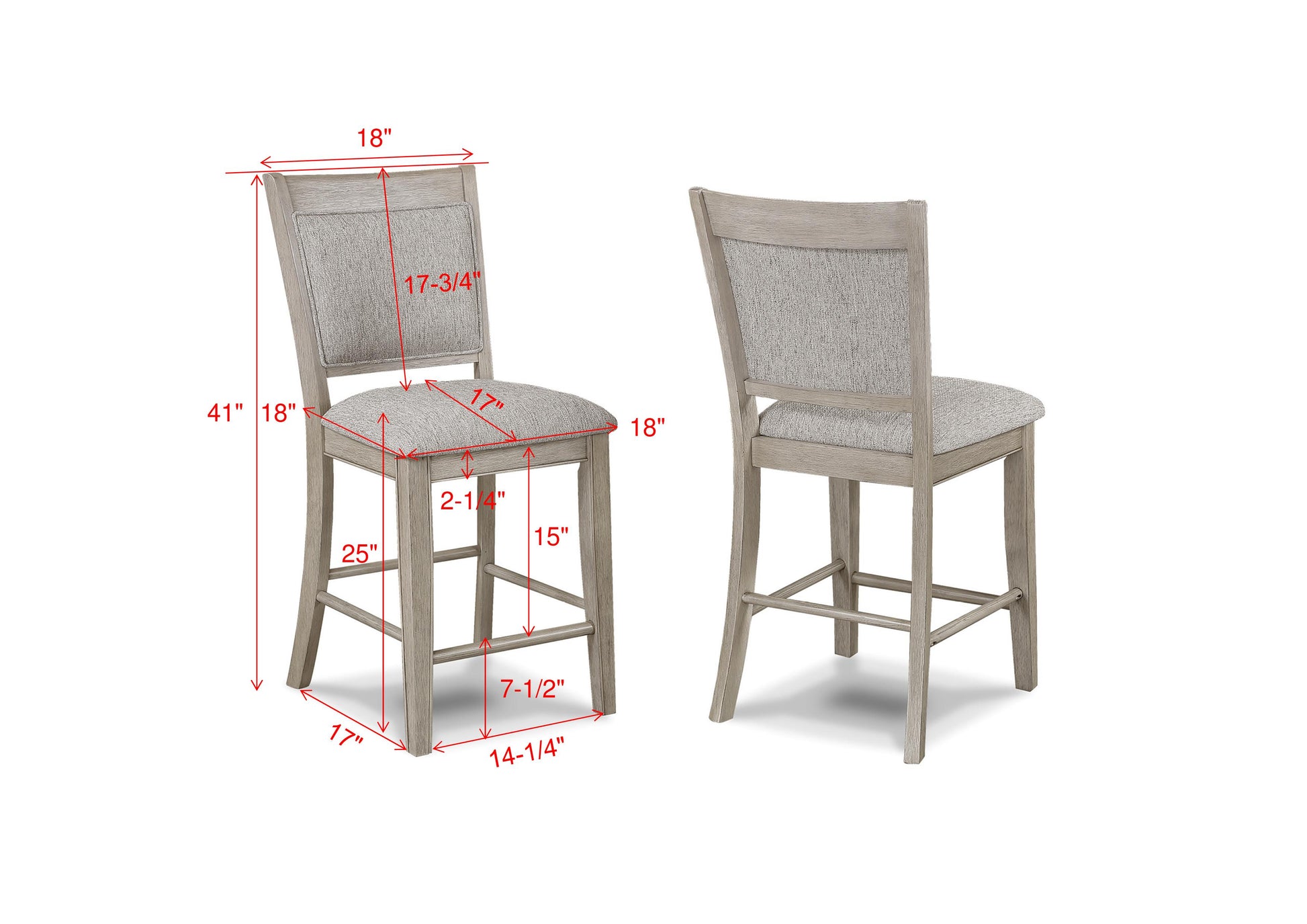 5-Piece Dining Set - Contemporary Farmhouse Style, Square Table