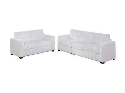 97" Milk White Corduroy Sofa - Contemporary Sofa for Living Room