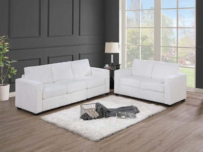 97" Milk White Corduroy Sofa - Contemporary Sofa for Living Room