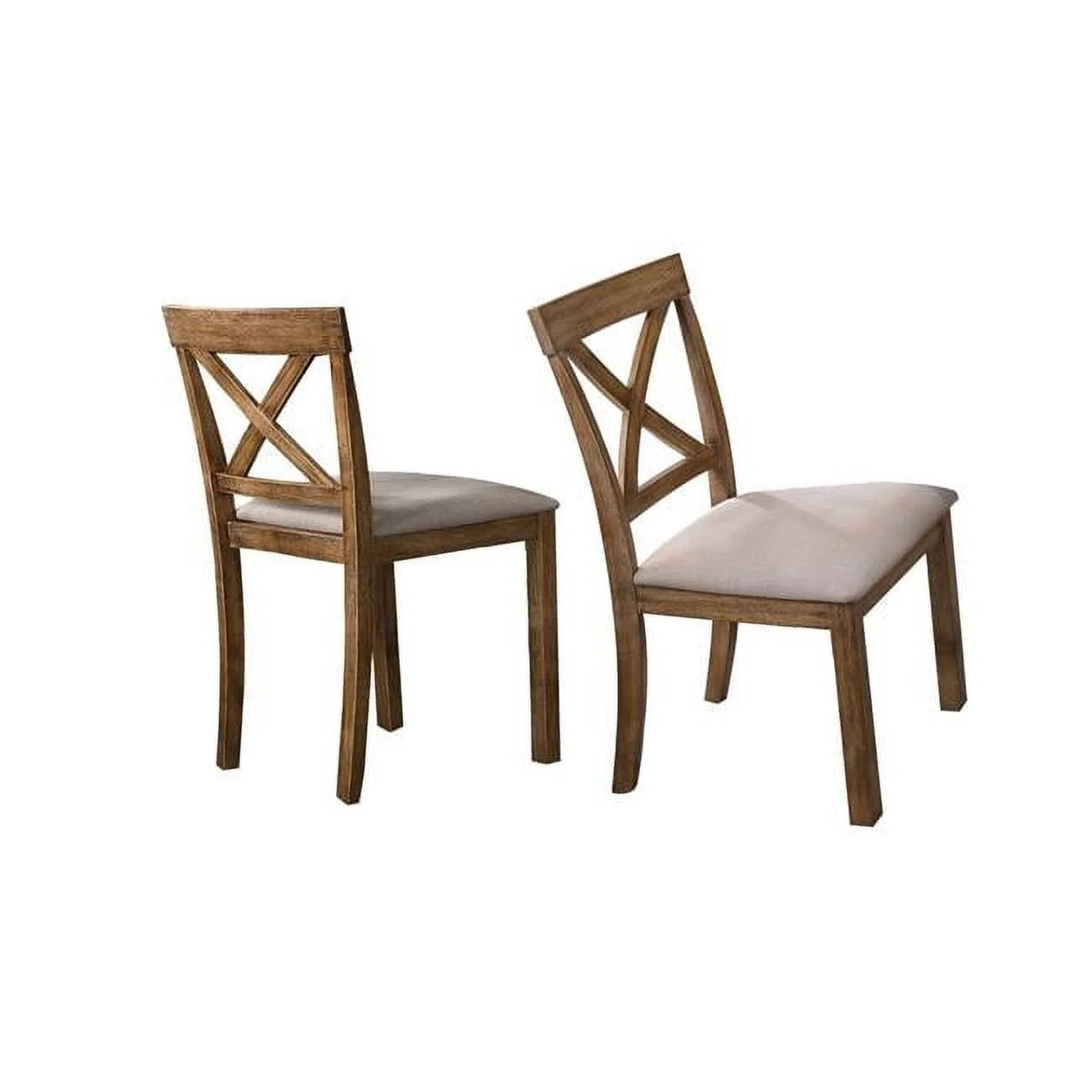 Driftwood Dining Set - 6 Pieces Oak Wood Table & Chairs