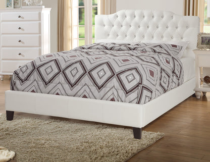 Gorgeous Off-White / Beige Faux Leather Full Size Bed 1pc Bedframe Modern Tufted Upholstered Headboard Bedroom Furniture