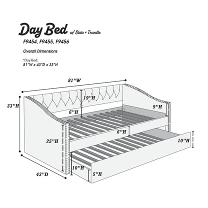 Gray Velvet Button Tufted Day Bed - 81" x 43"