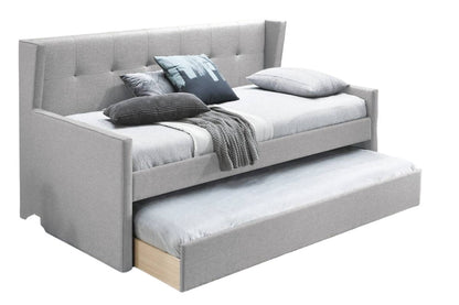 Light Gray Burlap Day Bed - 82" Bedroom Frame