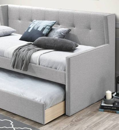 Light Gray Burlap Day Bed - 82" Bedroom Frame