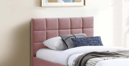 Light Pink Linen Full Size Trundle Bed Frame for Bedroom