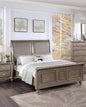 Modern Luxury Style 1pc California King Size Bed Two Panel Headboard Antique Silver Finish Bedroom Furniture
