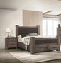 Modern Style 1pc Queen Size Bed Upholstered Headboard Footboard Drawers Brown Finish Bedroom Furniture