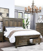 1pc California King Size Panel Headboard Bed Footboard Drawers Traditional Brown Finish Bedroom Furniture
